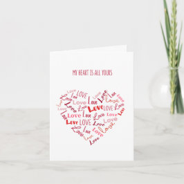 Red Hearts Liebe Valentine's Day Sweetheart Card Karte