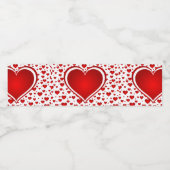 Red Hearts Liebe Wasserflaschenetikett (Einzelnes Label)
