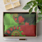 Red Hearts Lime Green Modern Abstract Fractal Art Seidenpapier (Geschenk)