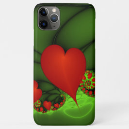 Red Hearts Lime Green Modernes Abstraktes Fraktal  Case-Mate iPhone Hülle