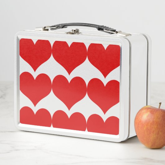 Red Hearts Metal Lunch Box (Beispiel)