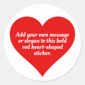 Red Hearts mit Ihrer Nachricht Runder Aufkleber (Vorderseite)