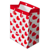 Red Hearts Mittlere Geschenktüte (Vorderseite Schrägansicht)