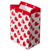 Red Hearts Mittlere Geschenktüte (Rückseite Schrägansicht)