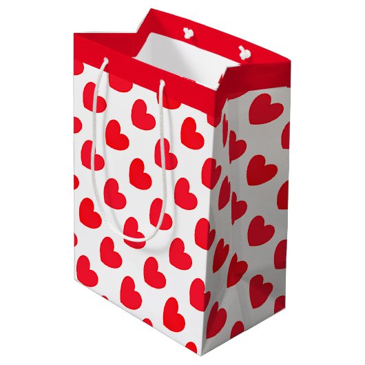 Red Hearts Mittlere Geschenktüte (Rückseite Schrägansicht)