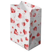 Red Hearts Mittlere Geschenktüte (Rückseite Schrägansicht)