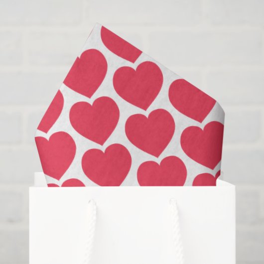 Red Hearts Modern Sweet Love Notes Fun Seidenpapier (Geschenktüte)