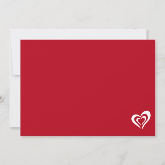 Red Hearts Moderne Drehbuch Valentine's Dinner Par Einladung (Rückseite)