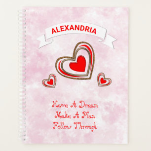 Red Hearts Moderne Liebe Trendy Planer