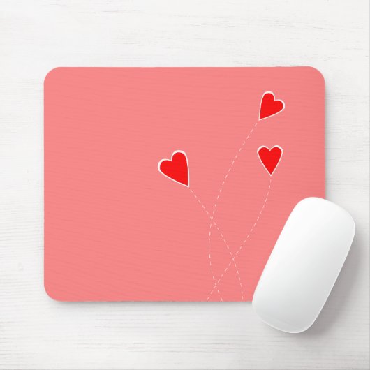 Red Hearts Mousepad (Mit Mouse)