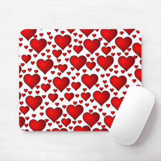 Red Hearts Mousepad (Mit Mouse)