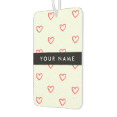 Red Hearts Muster, Liebe, Ihr Name, Personalisiere Autolufterfrischer (Links)