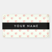 Red Hearts Muster, Liebe, Ihr Name, Personalisiere Banner (Horizontal)