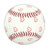 Red Hearts Muster, Liebe, Ihr Name, Personalisiere Baseball (Vorderseite)