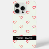 Red Hearts Muster, Liebe, Ihr Name, Personalisiere Case-Mate iPhone Hülle (Rückseite)