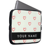 Red Hearts Muster, Liebe, Ihr Name, Personalisiere Laptopschutzhülle (Vorne Rechts)