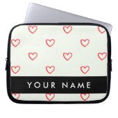 Red Hearts Muster, Liebe, Ihr Name, Personalisiere Laptopschutzhülle (Vorderseite)