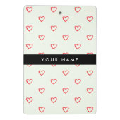 Red Hearts Muster, Liebe, Ihr Name, Personalisiere Mini Klemmbrett (Rückseite)