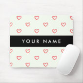 Red Hearts Muster, Liebe, Ihr Name, Personalisiere Mousepad (Mit Mouse)