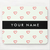 Red Hearts Muster, Liebe, Ihr Name, Personalisiere Mousepad (Vorne)