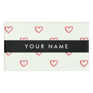 Red Hearts Muster, Liebe, Ihr Name, Personalisiere Namenschild