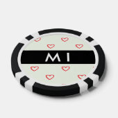 Red Hearts Muster, Liebe, Ihr Name, Personalisiere Pokerchips (Einzeln)