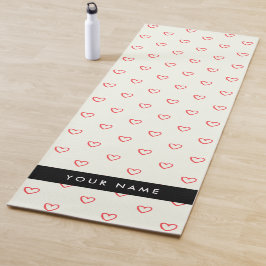 Red Hearts Muster, Liebe, Ihr Name, Personalisiere Yogamatte