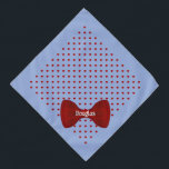 Red Hearts Niedlich Bow Krawatte Personalisiert Na Halstuch<br><div class="desc">Oxford blau,  mit roten Herzen überzogen und fertig mit einer passenden Bogen-Krawatte...  personalisiert mit dem Namen Ihres Haustieres. Hintergrundfarbe,  Textstil,  Größe und Farbe können über das Bearbeitungsmenü geändert werden.</div>