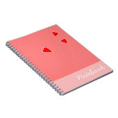 Red Hearts Notebook Notizblock (Rechte Seite)