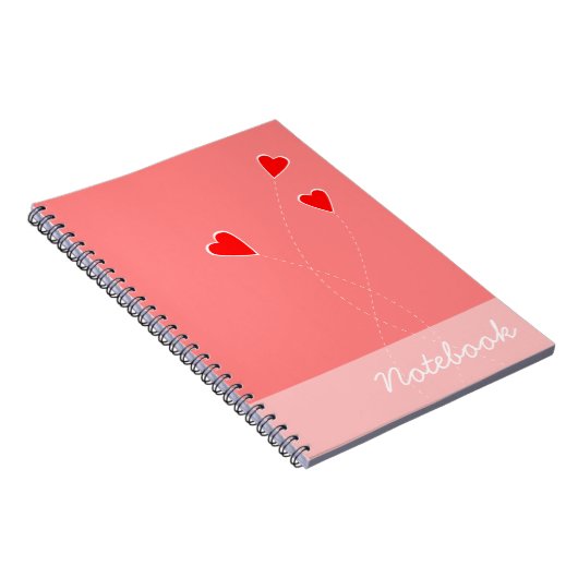 Red Hearts Notebook Notizblock (Rechte Seite)