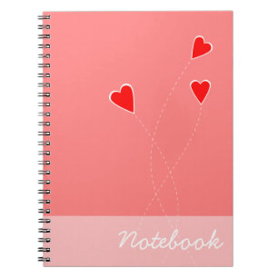 Red Hearts Notebook Notizblock