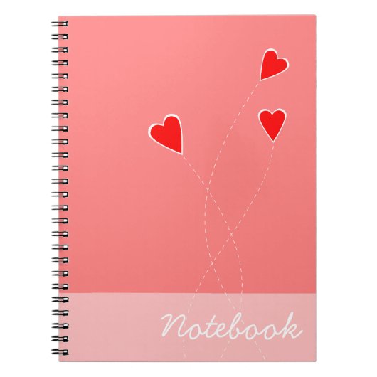 Red Hearts Notebook Notizblock (Vorderseite)