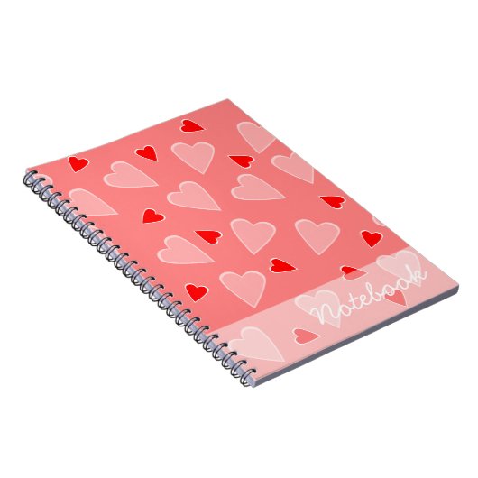 Red Hearts Notebook Notizblock (Rechte Seite)