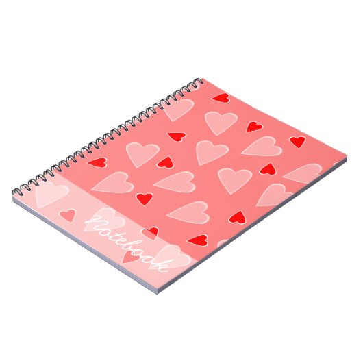 Red Hearts Notebook Notizblock (Linke Seite)