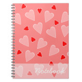 Red Hearts Notebook Notizblock (Vorderseite)