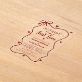 Red Hearts Nothing Fancy Just Love Script Acrylic  Acryleinladungen (Ablage )