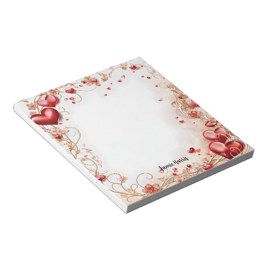 Red Hearts Notizblock (angewinkelt)