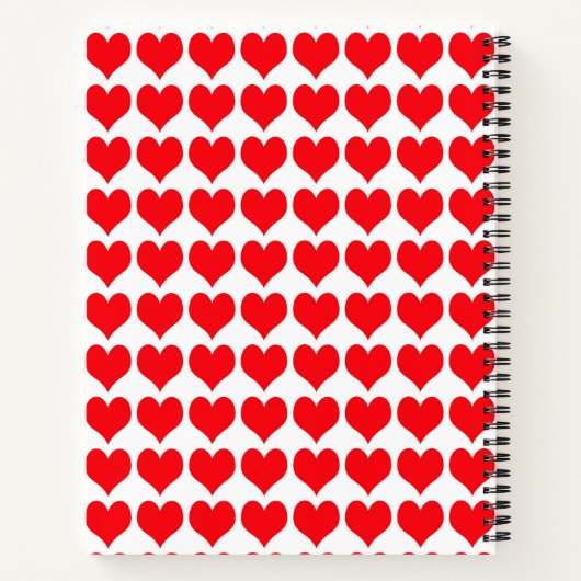 Red Hearts Notizblock (Rückseite)