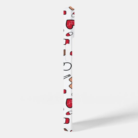Red Hearts Nurse Doctor Pattern Case-Mate iPhone Hülle (Rückseite / Rechts)