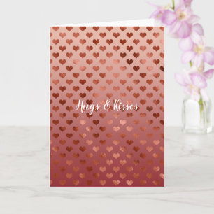 Red Hearts Ombre Karte