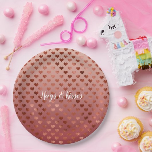 Red Hearts Ombre Pappteller (Party)