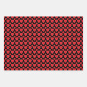 Red Hearts On Black Geschenkpapier Set (Vorderseite 2)