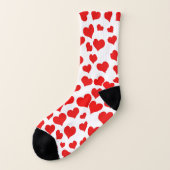 Red Hearts on Blank Socken (Links - Außen)