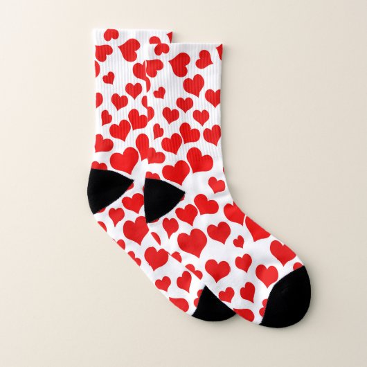 Red Hearts on Blank Socken (Paar)