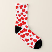 Red Hearts on Blank Socken (Links - Innen)