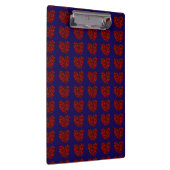Red Hearts on Blue Clipboard Klemmbrett (Rechts)