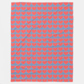 Red Hearts on Blue Fleece (Vorderseite)