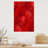 Red Hearts on Leinwand Poster (Küche)