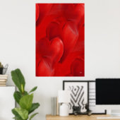 Red Hearts on Leinwand Poster (Heimbüro)