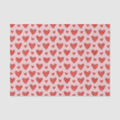 Red Hearts on Pink Child's Coloring Pattern Seidenpapier (Vorderseite)